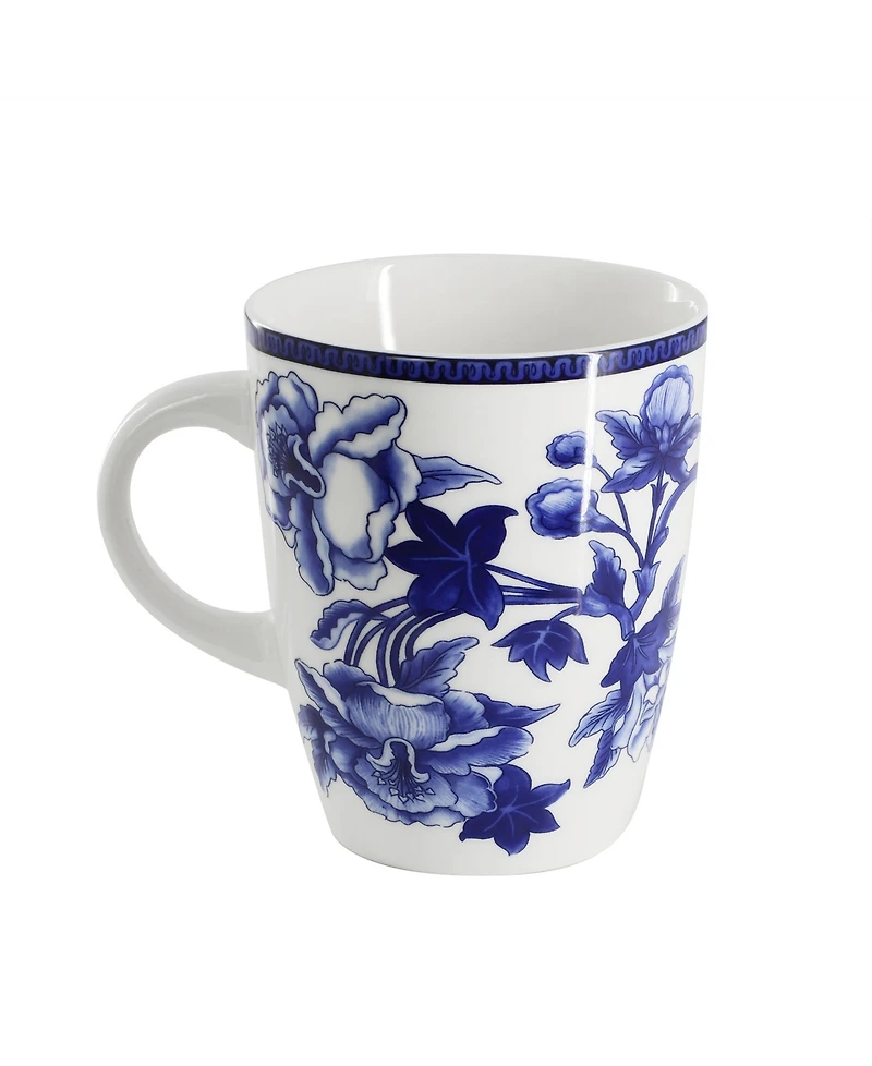 Elama Blue Orchid 16-Pc. Dinnerware Set, Service For 4