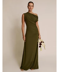 Six Stories Women's Slash Neck Draped Bridesmaid Dress