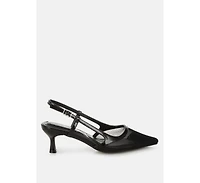 London Rag Womens Florina Snip-Toe Slingback Heel Sandals