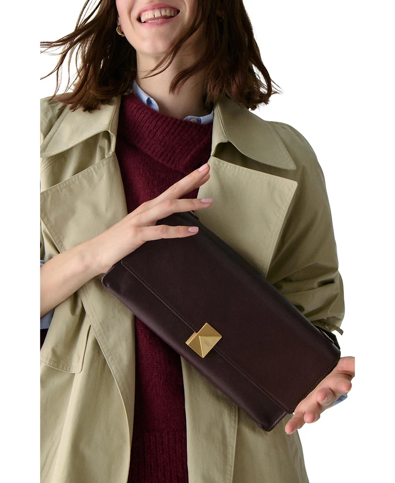 kate spade new york Deco Fine Grain Leather Soft Shoulder Bag