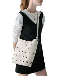 kate spade new york Halo Studded Fine Grain Leather Bucket Bag