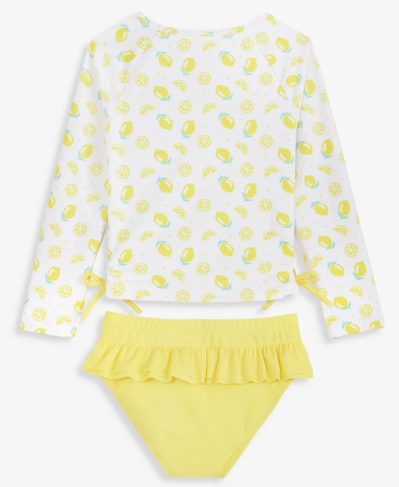 Epic Threads Toddler Girls' 2T-5T Lemon-Print Long-Sleeve Rash Guard Swimsuit, 2-Piece Set, Macy's Exclusive