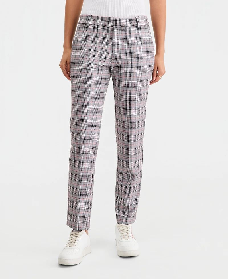 Liverpool Los Angeles Women's Kelsey Glen Plaid Straight-Leg Pants