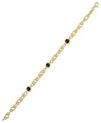 Macy's Amethyst (2-3/8 ct. t.w.) Station Diamond Cut Circle Bracelet in 14k Gold Over Sterling Silver (Also Available in Citrine and Onyx)