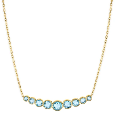 Macy's Amethyst (6-7/8 ct. t.w.) Bezel Set Smile Necklace 14k Gold Over Sterling Silver (Also Available Sky Blue Topaz)