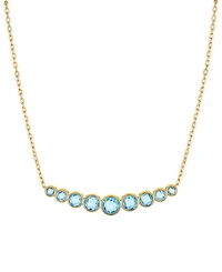 Macy's Amethyst (6-7/8 ct. t.w.) Bezel Set Smile Necklace 14k Gold Over Sterling Silver (Also Available Sky Blue Topaz)