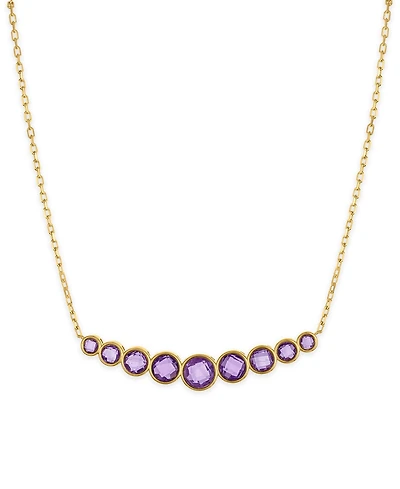 Macy's Amethyst (6-7/8 ct. t.w.) Bezel Set Smile Necklace 14k Gold Over Sterling Silver (Also Available Sky Blue Topaz)