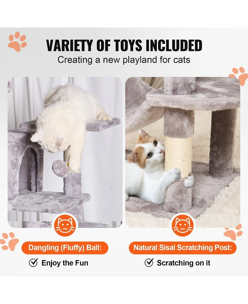 Cozito 63" Multi-Level Cat Tree with 2 Condos