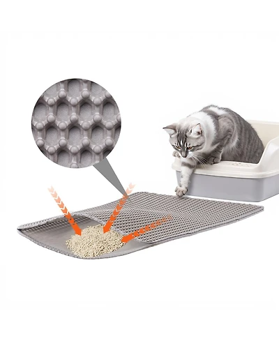 Double-Layer Honeycomb Cat Litter Mat, 24" x 15"