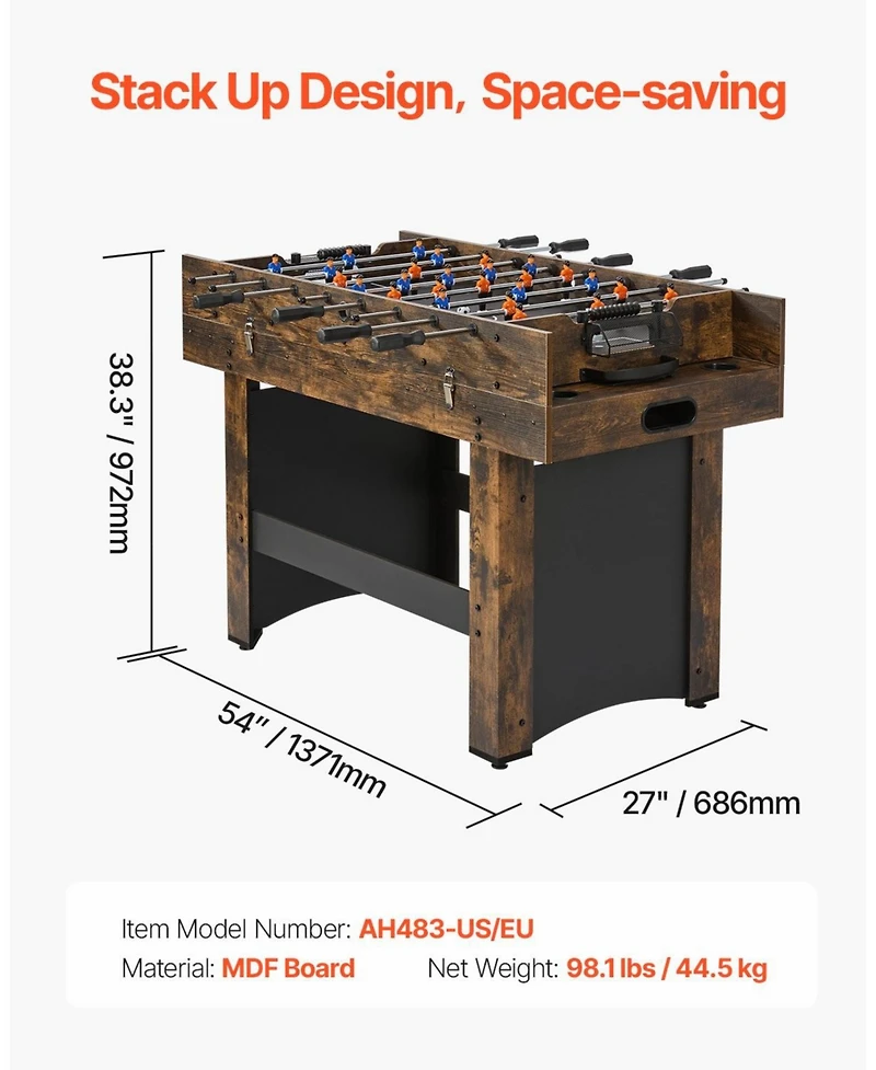 Mecale 3-in-1 Combo Game Table, 54" Air Hockey, Ping Pong and Foosball Multi-Game Table for Family Game Rooms