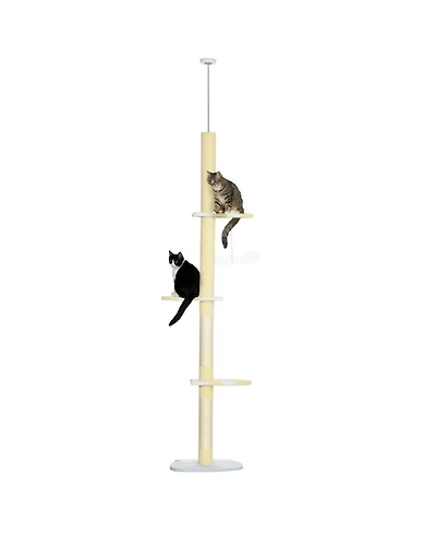 Aostirmotor 4-Tier Tall Cat Tower with Plush Platforms, Sisal Scratching Posts