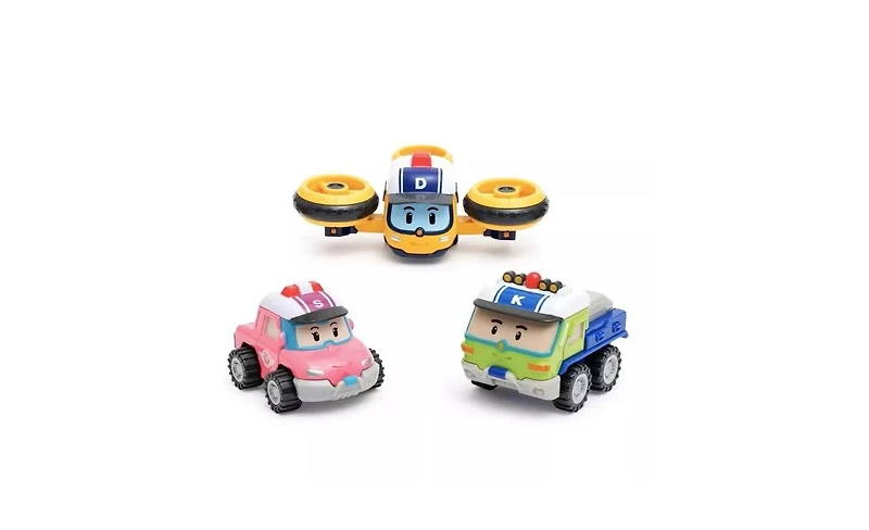 Robocar Poli Die-Cast Rescue Vehicle Set (Droney, Sandy, Keaton) | Perfect Birthday Toy Car Gift for Kids' Role Play & Learning
