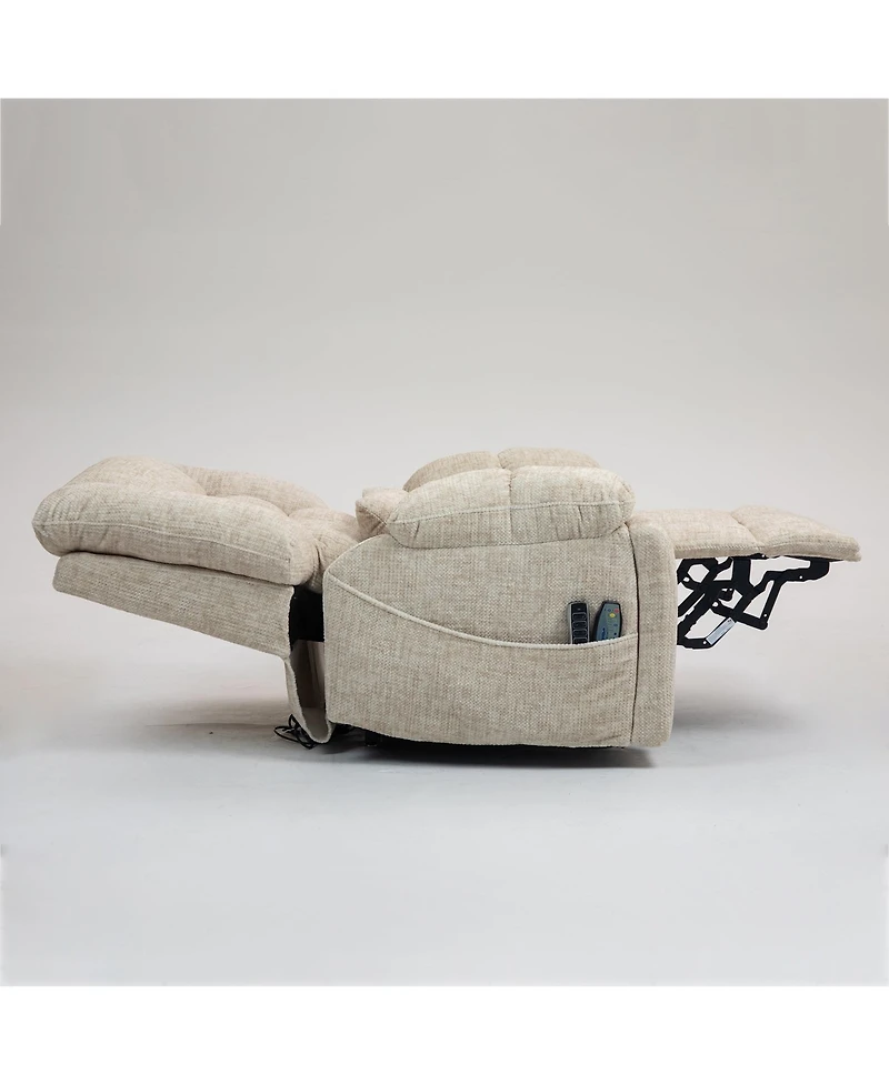 Boyel Living Chenille Power Lift Recliner Chair with Heat and Massage, 4 Okin Motors, Adjustable Headrest Lumbar