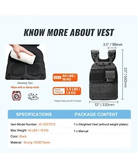 Mecale Weighted Vest, 40 lb Adjustable Workout Vest for Men and Women, Strength and Endurance Training for Running, Jogging and Fitness