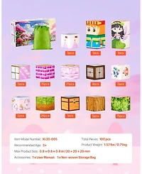 Mecale Magnetic Blocks 100-Piece Princess Castle Magnetic Cube Building