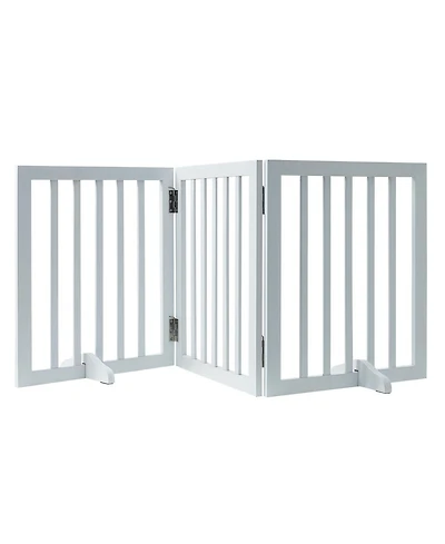 Cozito 3-Panel Foldable Freestanding Pet Gate, 60" W x 24" H, White