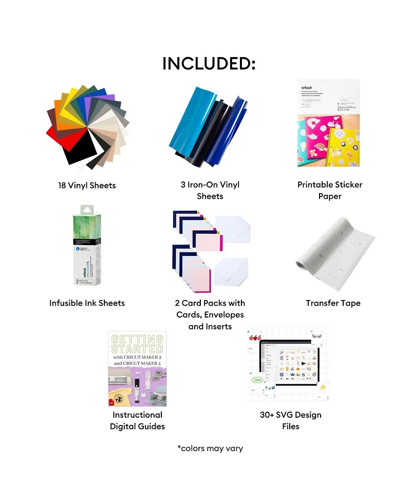 Cricut Deluxe All-in-One Materials & Accessories Bundle for Cricut Explore Air & Maker