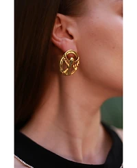 Retro Chic Gold Flying Hawk Earrings