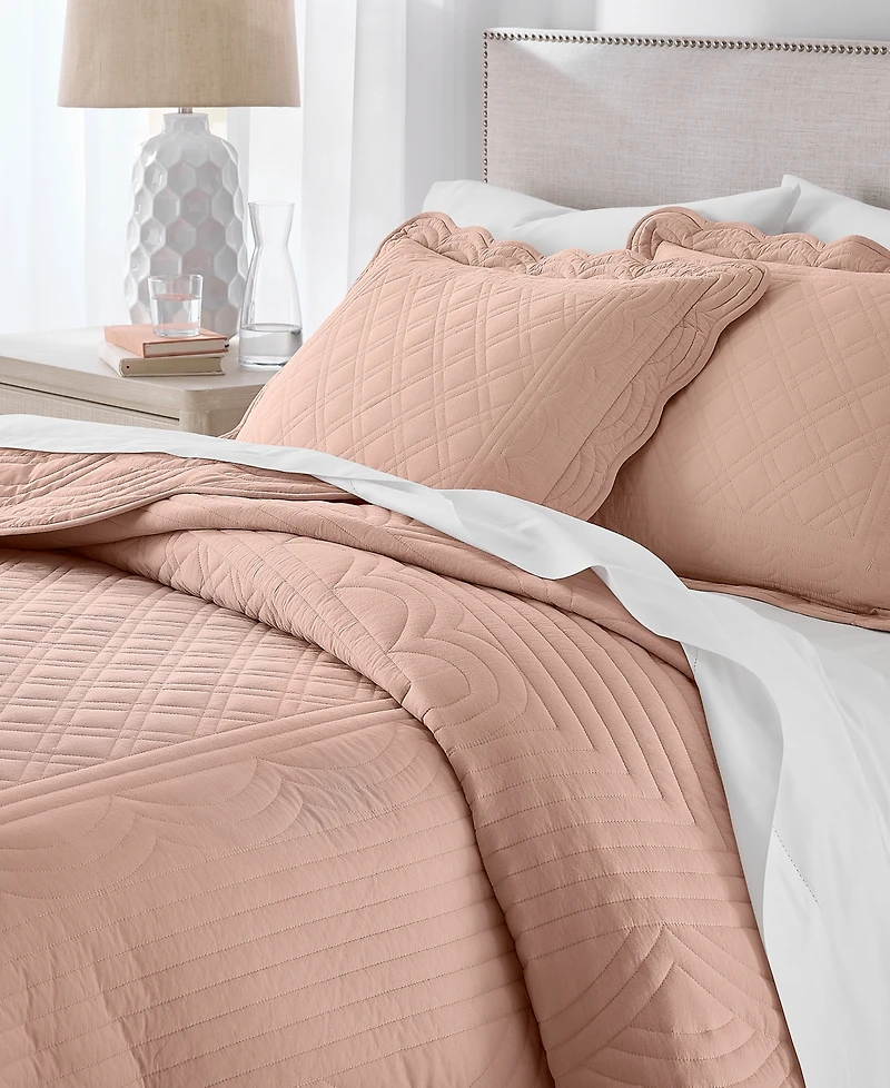 Charter Club Bailey Scallop 3-Pc. Quilt Set, King, Exclusively at Macy's