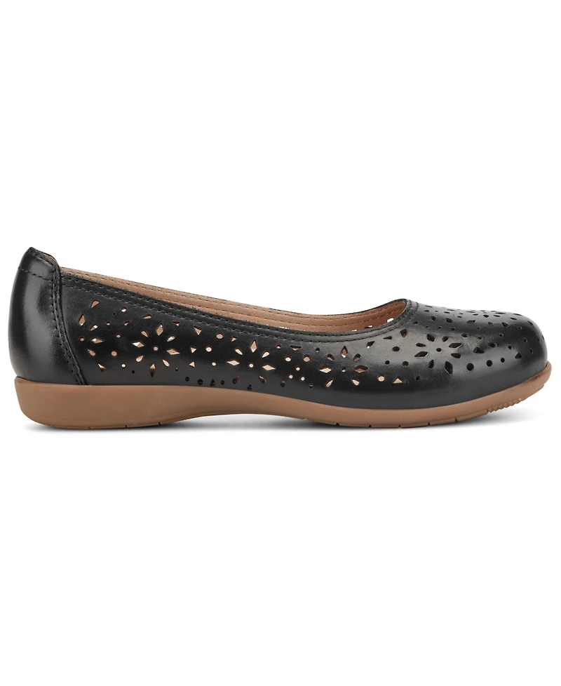 Earth Women's Bentlee Cutout Leather Slip-On Ballet Flats