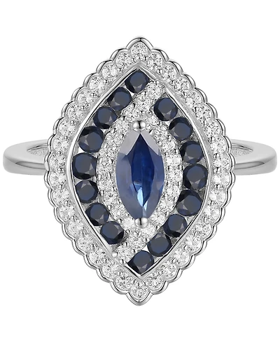 Macy's Sapphire (7/8 ct. t.w.) & Diamond (1/3 Ring 14k White Gold (Also Available Ruby Emerald)