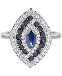 Macy's Sapphire (7/8 ct. t.w.) & Diamond (1/3 Ring 14k White Gold (Also Available Ruby Emerald)