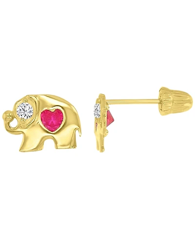 Macy's 14K Yellow Gold Elephant Screw Back Stud Earrings