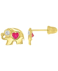 Macy's 14K Yellow Gold Elephant Screw Back Stud Earrings