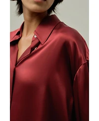 Lilysilk Women's Scarlet Oversize Silk Shirt