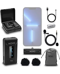 Movo Wmx-2-l Wireless Microphone for iPhone with Charging Case (Lightning)