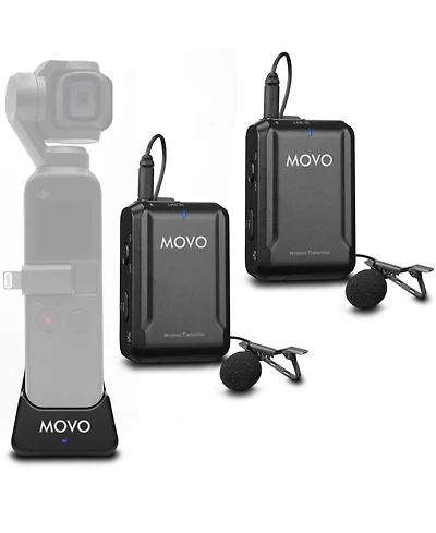 Movo Edge-op-Duo Dual Wireless Lavalier Microphone for Osmo Pocket 1 and 2