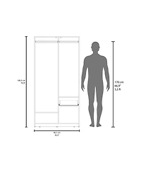 Fm Furniture Lugoff Wardrobe with Two Doors and One Drawer, Matt Grey and Natural Oak