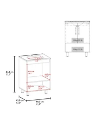 Fm Furniture Texas Freestanding Bathroom Vanity Cabinet with Double Doors,Elevated Base, Modern Design for Sink Installation and Organized Storage