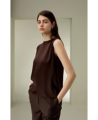 Lilysilk Women's Sleeveless Round Neck Silk Top