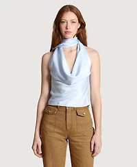 Avec Les Filles Women's Long Tie Halter Top