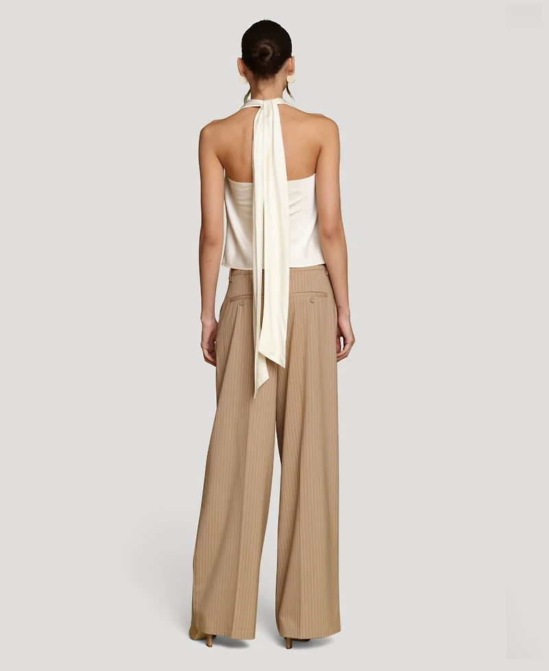 Avec Les Filles Women's Long Tie Halter Top