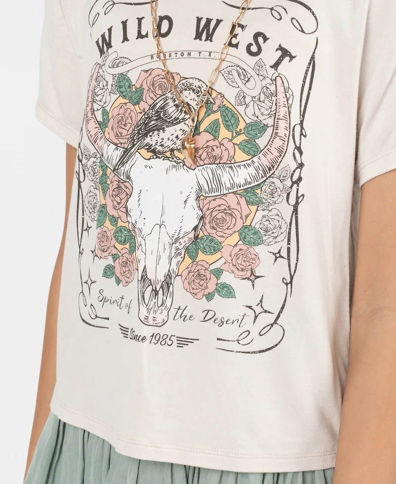 Rare Editions Girls' 7-12 Short-Sleeve T-Shirt and Skort, 2-Piece Set