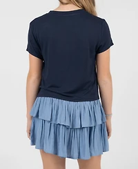 Rare Editions Girls' 7-12 Graphic Short-Sleeve T-Shirt and Skort, 2-Piece Set