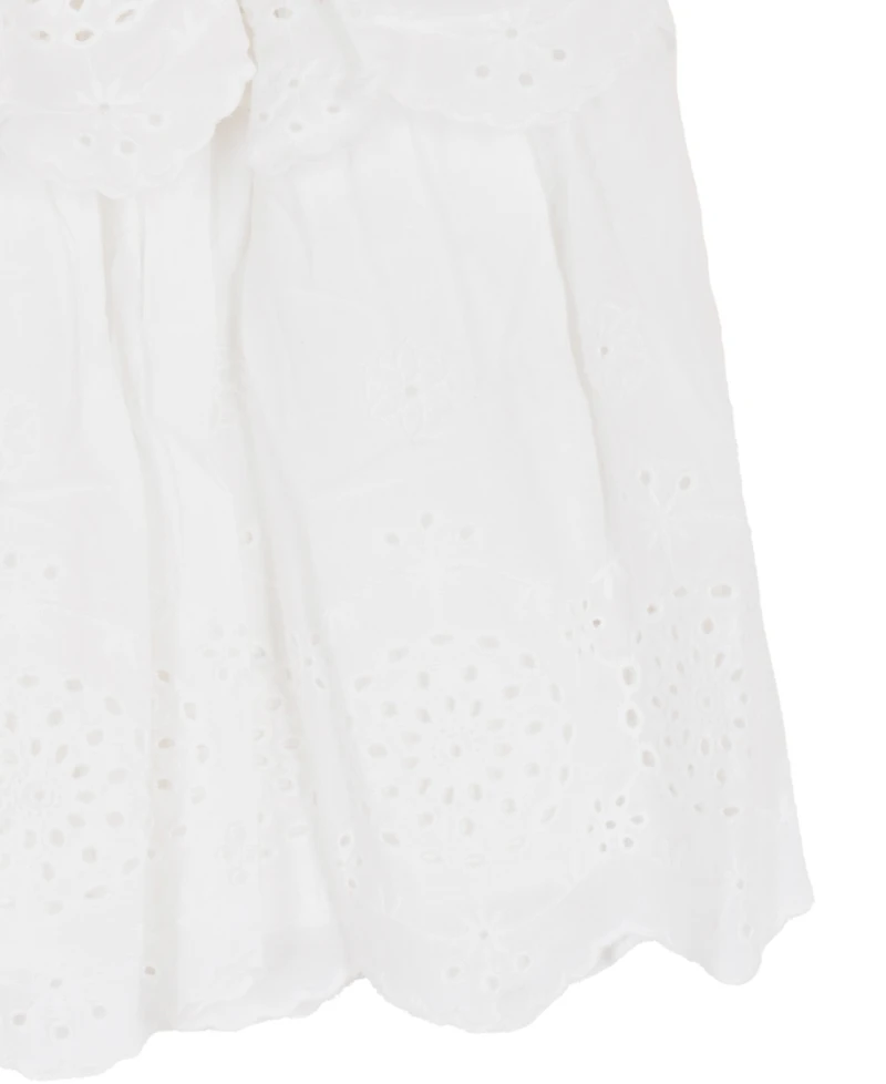 Rare Editions Girls' 2T-6X Cotton Eyelet Square Neck Flutter Dress