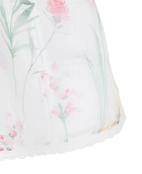 Rare Editions Girls' 7-16 Floral Windowpane Crochet Round Neck Dress