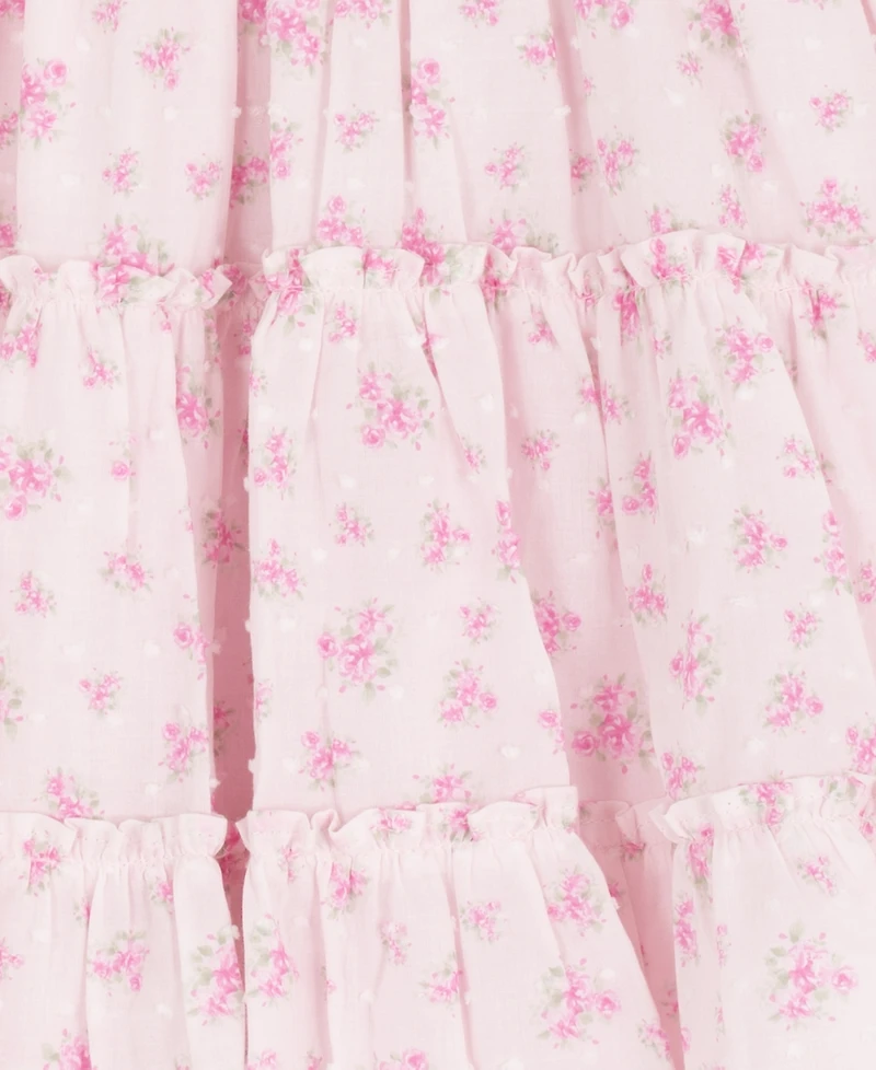 Rare Editions Girls' 2T-6X Smocked Tiered Floral Dress and Bag, 2-Piece Set