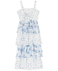 Rare Editions Girls' 7-16 Beaded Soutache Square Neck Dress