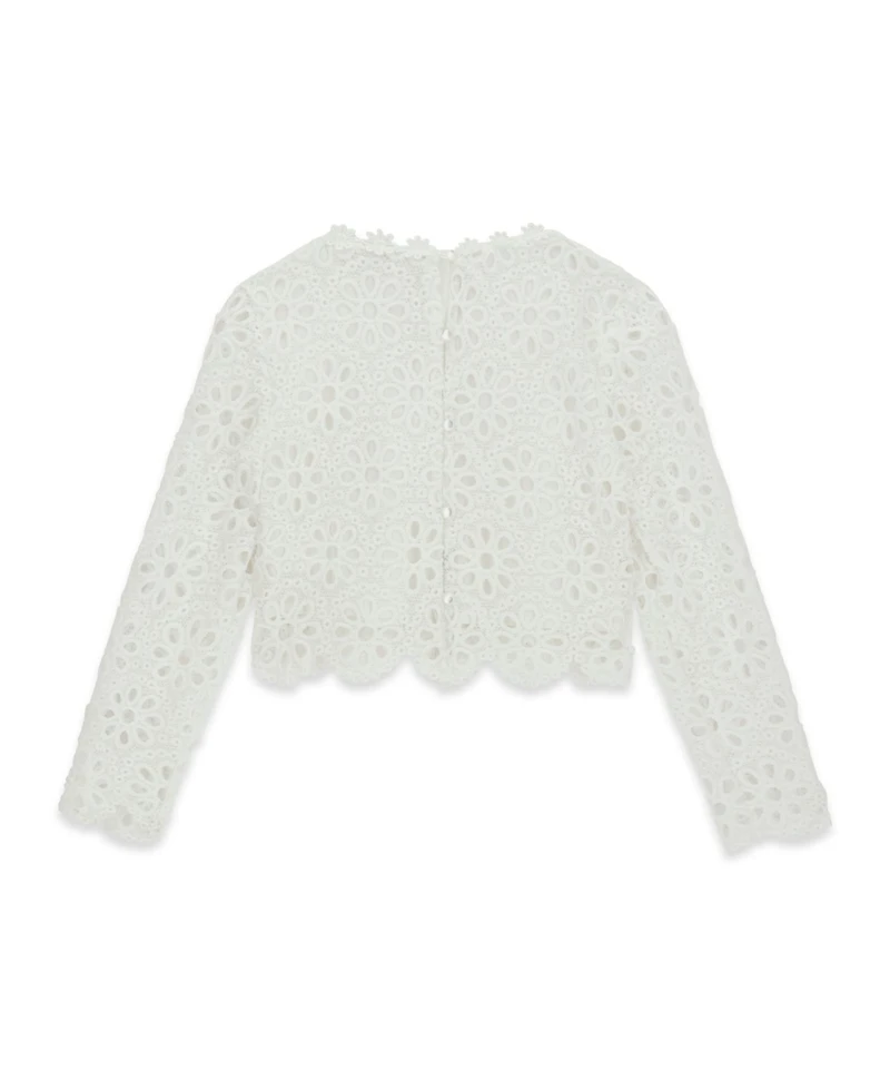 Guess Girls' 6-16 Lace Round Neck Top