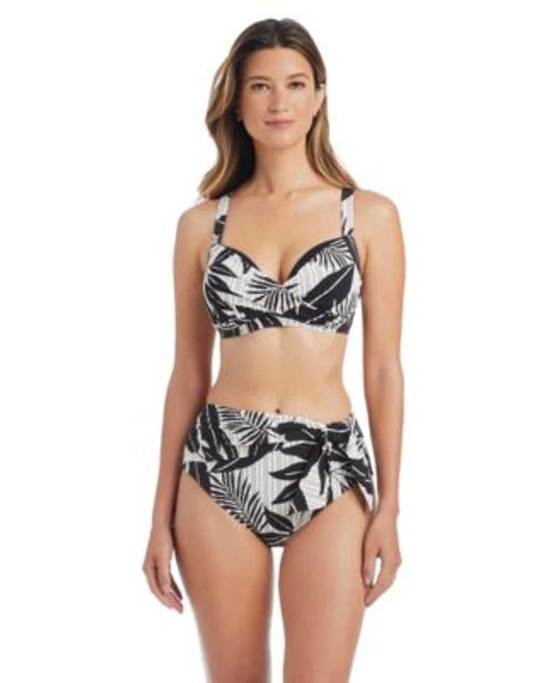 Bleu By Rod Beattie Womens Sweetheart Neck Adjustable Underwire Bra High Waist Full Coverage Swim Bottoms