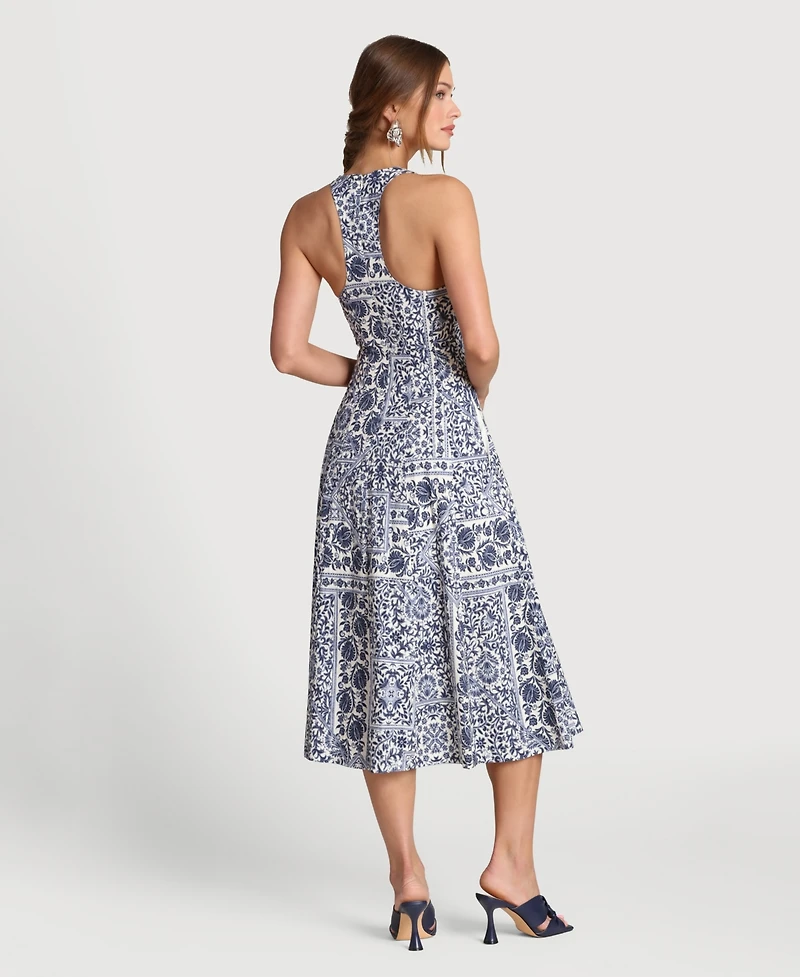 Avec Les Filles Women's Scoop Neck Midi Dress