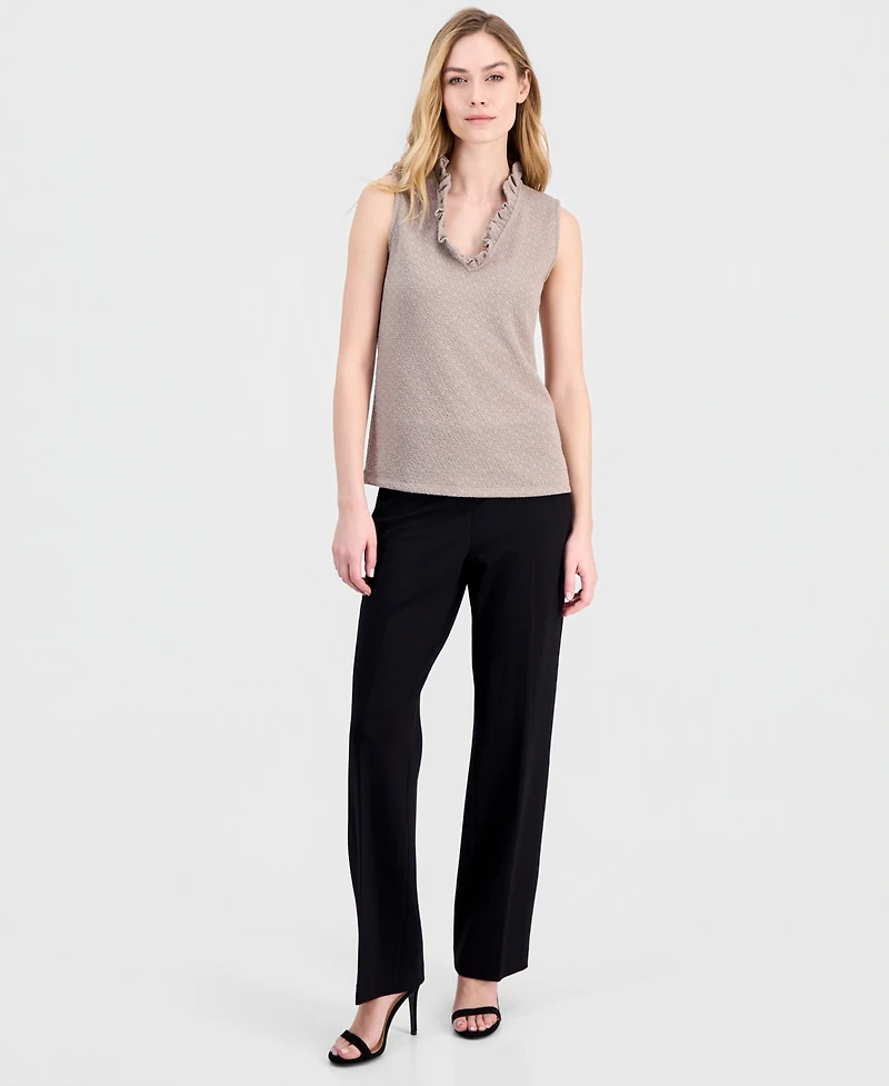 Anne Klein Women's Sleeveless Ruffled-Neck Top