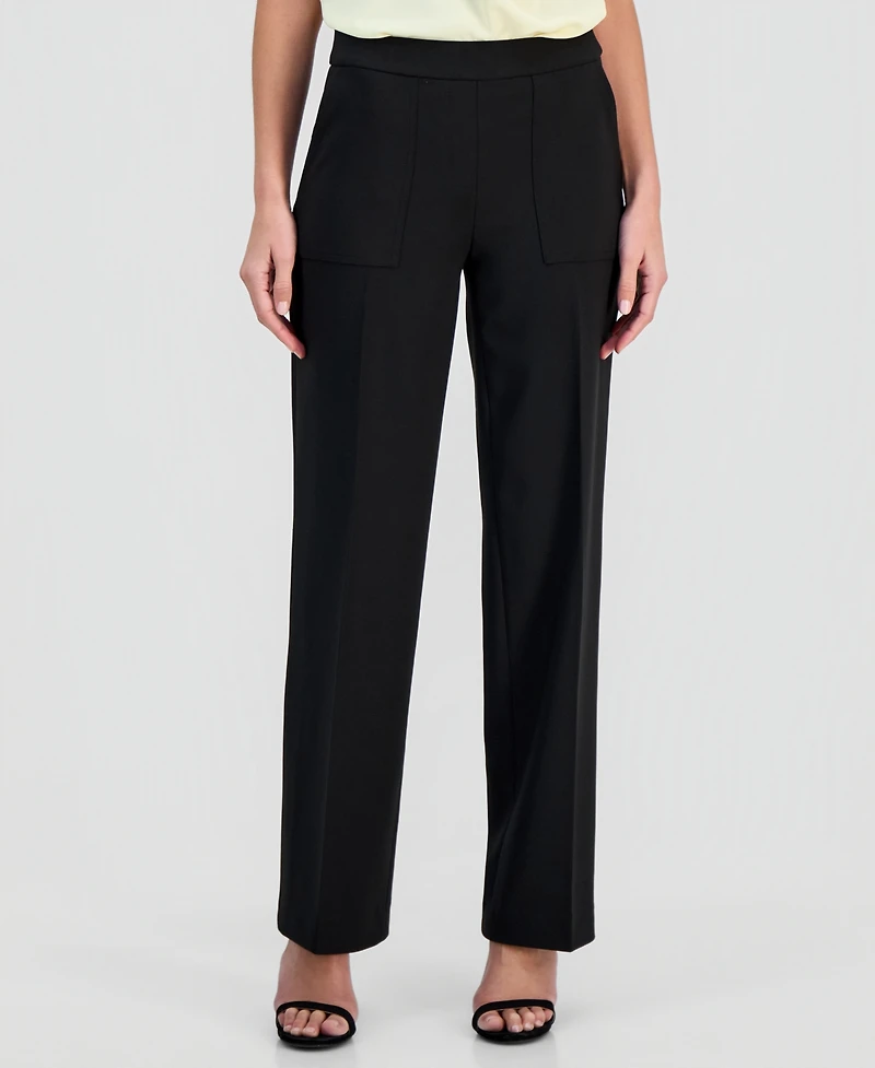 Anne Klein Women's Pull-On Mid-Rise Wide-Pants