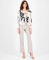 Anne Klein Petite Scoop Neck Button Jacket