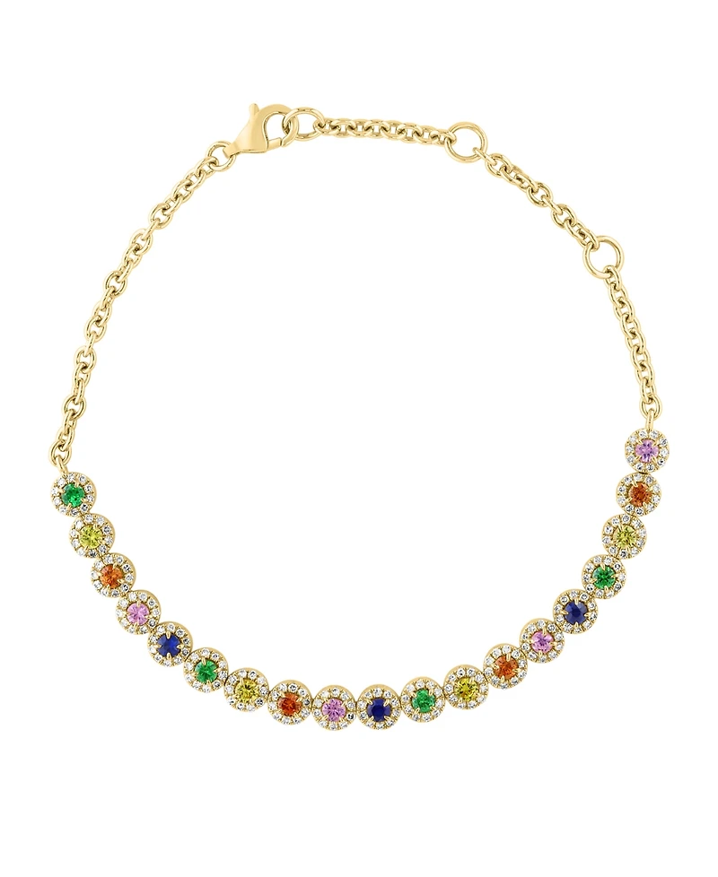 Lali Jewels Emerald (0.68 ct. t.w.) and Diamond (0.56 ct. t.w.) in 14k Yellow Gold