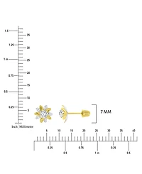 Macy's 14K Two-Tone Gold Double Flower Stud Earrings